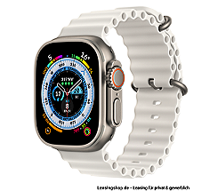 Apple Watch Ultra leasen, neues Design im Titangehäuse 49mm, Ocen Armband Weiss